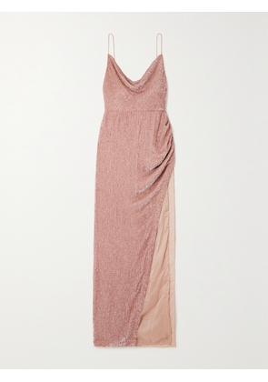 Retrofête - Katya Draped Sequined Chiffon Gown - Pink - xx small,x small,small,medium,large,x large