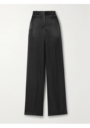 The Row - Bany Wool-satin Wide-leg Pants - Black - US0,US2,US4,US6,US8,US10,US12,US14