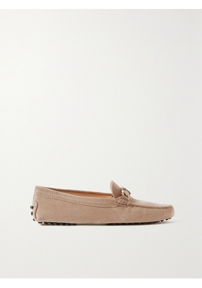 Tod's - Gommino Embellished Suede Loafers - Brown - IT34,IT34.5,IT35,IT35.5,IT36,IT36.5,IT37,IT37.5,IT38,IT38.5,IT39,IT39.5,IT40,IT40.5,IT41,IT41.5,IT42