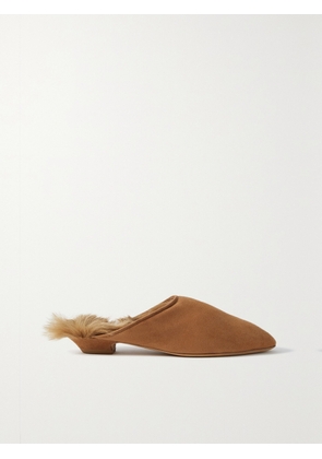 KHAITE - Otto Shearling Mules - Brown - IT36,IT36.5,IT37,IT37.5,IT38,IT38.5,IT39,IT39.5,IT40,IT40.5,IT41,IT41.5