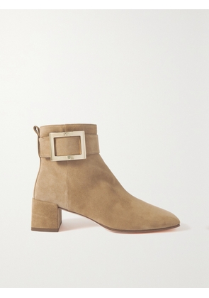Roger Vivier - So Vivier Buckled Suede Ankle Boots - Brown - IT35,IT36,IT36.5,IT37,IT37.5,IT38,IT38.5,IT39,IT39.5,IT40,IT40.5,IT41,IT42