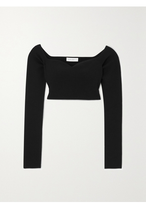 NINA RICCI - Cropped Stretch Wool-blend Top - Black - x small,small,medium,large,x large