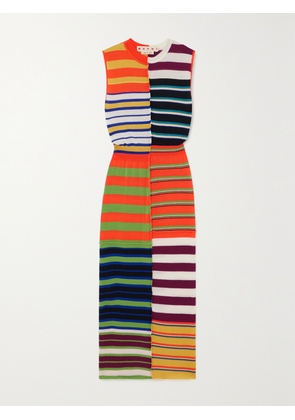 Marni - Patchwork Striped Wool Midi Dress - Multi - IT36,IT38,IT40,IT42,IT44,IT46,IT48
