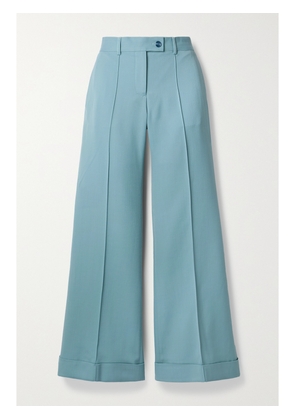 Acne Studios - + Net Sustain Pintucked Recycled Grain De Poudre Flared Pants - Blue - EU 32,EU 34,EU 36,EU 38,EU 40,EU 42