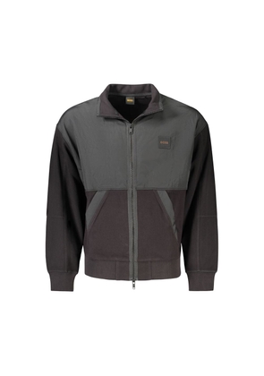 Black Cotton Men Jacket - L