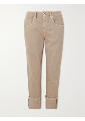 Brunello Cucinelli - High-rise Slim-leg Jeans - Cream - IT36,IT38,IT40,IT42,IT44,IT46,IT48