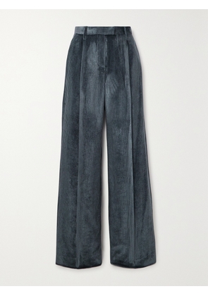 Brunello Cucinelli - Corduroy Wide-leg Pants - Blue - IT36,IT38,IT40,IT42,IT44,IT46,IT48,IT50