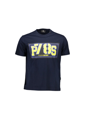 Blue Cotton Men T-Shirt - S