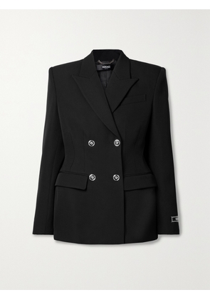 Versace - Double-breasted Grain De Poudre Wool Blazer - Black - IT36,IT38,IT40,IT42,IT44,IT46