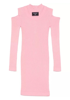 Balmain ribbed mini dress - Pink