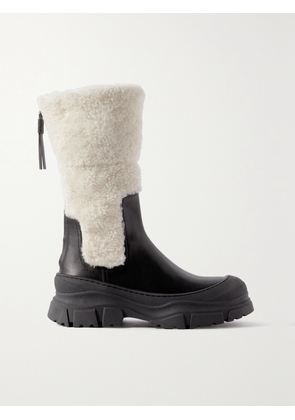 Brunello Cucinelli - Shearling And Leather Ankle Boots - Black - IT35,IT36,IT37,IT37.5,IT38,IT38.5,IT39,IT39.5,IT40,IT40.5,IT41