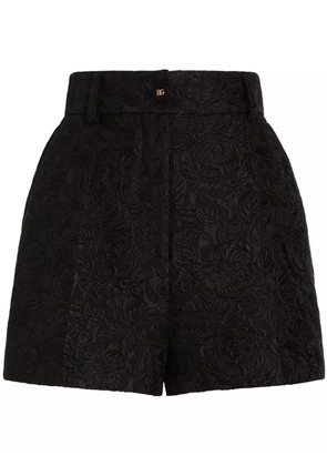 Dolce & Gabbana DNA floral brocade-effect shorts - Black