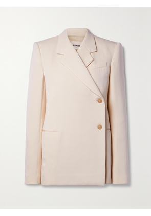 KHAITE - Otero Asymmetric Wool-blend Twill Blazer - Off-white - US0,US2,US4,US6,US8,US10