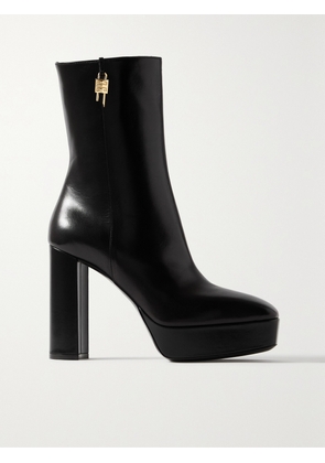 Givenchy - G Lock Platform Glossed-leather Ankle Boots - Black - IT36,IT36.5,IT37,IT37.5,IT38,IT38.5,IT39,IT39.5,IT40,IT40.5,IT41