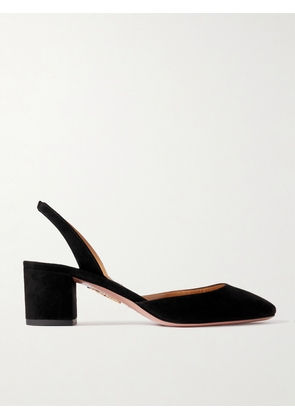 Aquazzura - Talita 50 Suede Slingback Pumps - Black - IT35,IT35.5,IT36,IT36.5,IT37,IT37.5,IT38,IT38.5,IT39,IT39.5,IT40,IT40.5,IT41,IT41.5,IT42