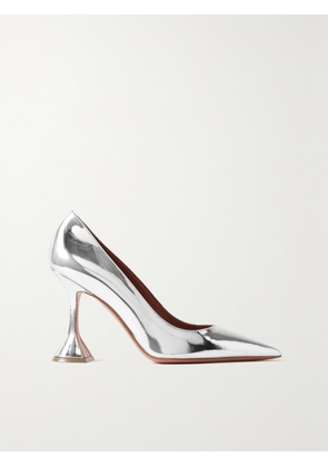 Amina Muaddi - Ami Mirrored-leather Pumps - Silver - IT35,IT35.5,IT36,IT36.5,IT37,IT37.5,IT38,IT38.5,IT39,IT39.5,IT40,IT40.5,IT41,IT42