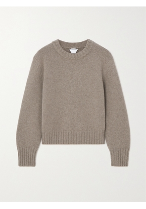 Bottega Veneta - Cropped Embellished Wool Sweater - Brown - XS,S,M,L