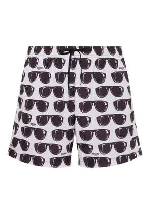 Moschino graphic-print swim shorts - White