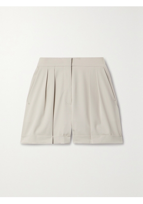 Max Mara - Bormida Pleated Stretch-wool Gabardine Shorts - Neutrals - UK 2,UK 4,UK 6,UK 8,UK 10,UK 12,UK 14,UK 16,UK 18