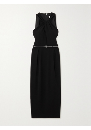Max Mara - Luna Belted Crepe Halterneck Midi Dress - Black - UK 2,UK 4,UK 6,UK 8,UK 10,UK 12,UK 14,UK 16,UK 18