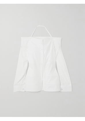 Jacquemus - Peplo Off-the-shoulder Stretch-cotton Poplin Shirt - White - FR 32,FR 34,FR 36,FR 38,FR 40,FR 42