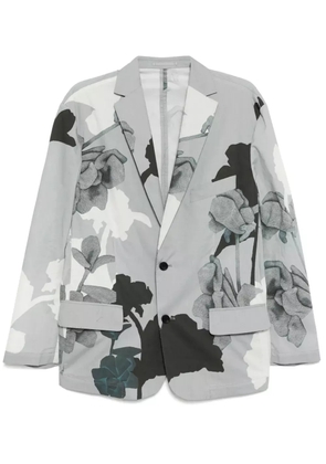 CROQUIS flower-print blazer - Grey