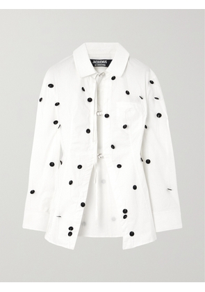 Jacquemus - Lavoir Embellished Poplin Shirt - White - FR 34,FR 36,FR 38,FR 40,FR 42