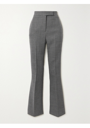 Ferragamo - Houndstooth Wool-tweed Flared Pants - Gray - IT36,IT38,IT40,IT42,IT44,IT46