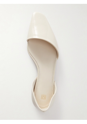 TOTEME - + Net Sustain The Asymmetric D'orsay Leather Point-toe Flats - White - IT35,IT36,IT37,IT38,IT39,IT40,IT41,IT42