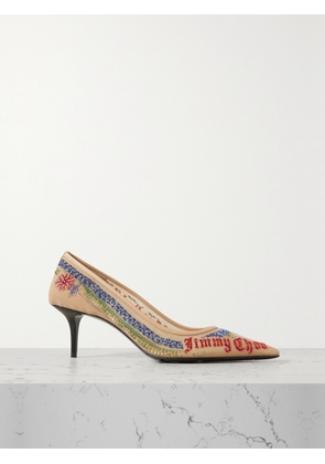 Jimmy Choo - + Jean Paul Gaultier 60 Embellished Printed Mesh Pumps - Neutrals - IT36,IT36.5,IT37,IT37.5,IT38,IT38.5,IT39,IT39.5,IT40,IT40.5,IT41,IT41.5,IT42