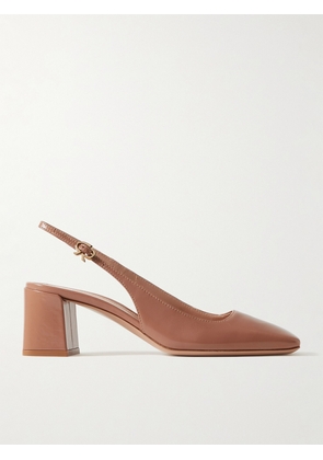 Gianvito Rossi - Nuit 55 Glossed-leather Slingback Pumps - Neutrals - IT35,IT36,IT36.5,IT37,IT37.5,IT38,IT38.5,IT39,IT39.5,IT40,IT40.5,IT41,IT41.5,IT42