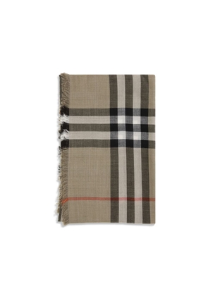 Check Reversible Wool and Silk Scarf