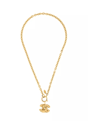 CHANEL Pre-Owned 1980s quilted pendant necklace - Gold