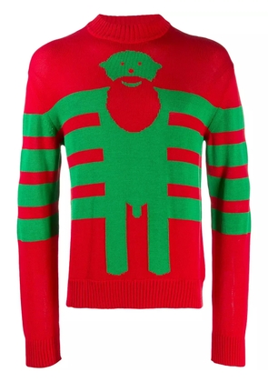 Walter Van Beirendonck Pre-Owned 2008 pre-owned knitted intarsia jumper - Red