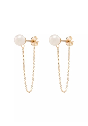 Mateo 14kt gold pearl chain earrings