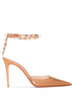 Amina Muaddi Julia 95mm glass PVC pumps - Brown