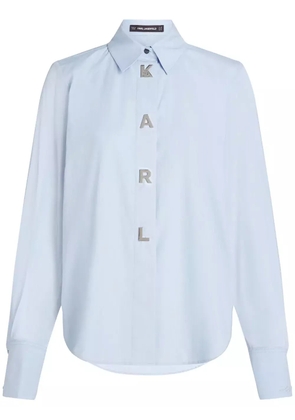 Karl Lagerfeld Karl lettering organic-cotton shirt - Blue