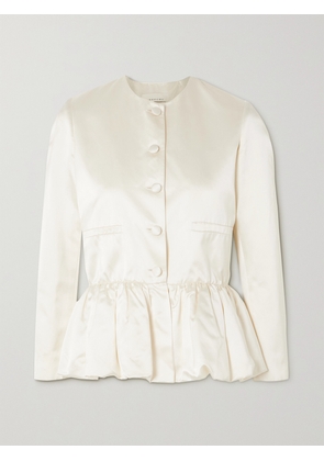 LIBEROWE - + Net Sustain Duchesse Silk-satin Peplum Jacket - Off-white - x small,small,medium,large