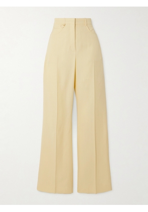 Jacquemus - Sauge Pleated Woven Straight-leg Pants - Yellow - FR 32,FR 34,FR 36,FR 38,FR 40,FR 42,FR 44