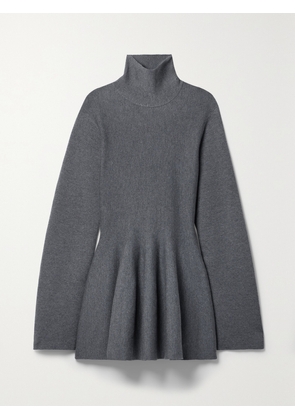 KHAITE - Clarice Merino Wool-blend Turtleneck Mini Dress - Gray - x small,small,medium,large,x large