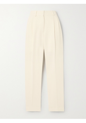 BLAZÉ Milano - Resolute Banker Pleated Wool-crepe Straight-leg Pants - Cream - 00,1,2,3,4