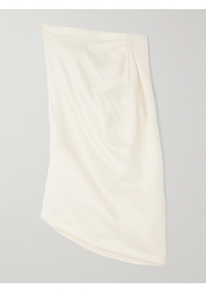 TOTEME - Draped Organic Cotton And Linen-blend Top - Ecru - DK32,DK34,DK36,DK38,DK40