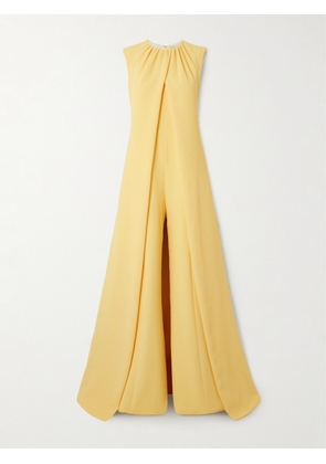 Emilia Wickstead - Aliza Wide-leg Stretch-crepe Jumpsuit - Yellow - UK 6,UK 8,UK 10,UK 12,UK 14,UK 16,UK 18