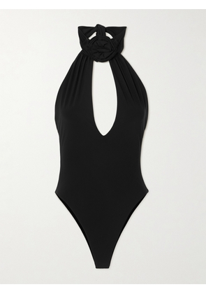 Magda Butrym - Appliquéd Halterneck Swimsuit - Black - FR 34,FR 36,FR 38,FR 40,FR 42