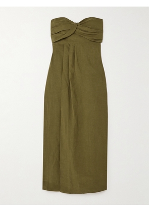 MARA HOFFMAN - + Net Sustain Yara Strapless Wrap-effect Tencel™ Lyocell-blend Midi Dress - Green - US00,US0,US2,US4,US6,US8,US10,US12