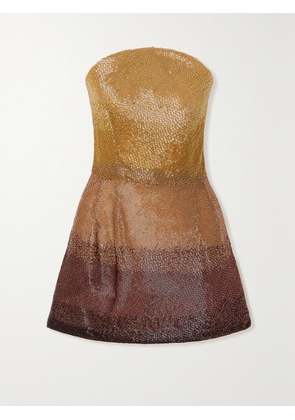Oscar de la Renta - Strapless Bead-embellished Mesh Mini Dress - Multi - US0,US2,US4,US8