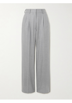 BLAZÉ Milano - Alithia Pleated Silk And Wool-blend Straight-leg Pants - Gray - 00,1,2,3,4