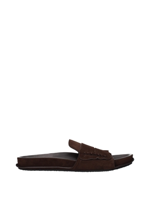 Jacquemus Brown Leather Slippers Sandals - EU42/US9