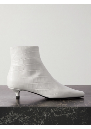 TOTEME - + Net Sustain The Croco Slim Croc-effect Leather Ankle Boots - White - IT35,IT36,IT37,IT38,IT39,IT40,IT41,IT42