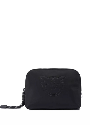 PINKO logo-embossed make up bag - Black